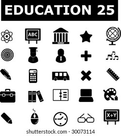 25 education signs. black series. vector. see more in my portfolio