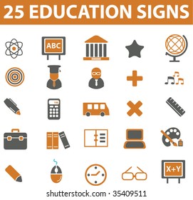 25 education signs. vector