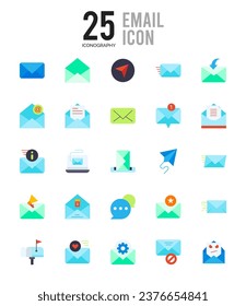 25 Email Lineal Color icon pack. vector illustration.