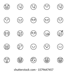 25 Emoji face Icons 2 Outline 64