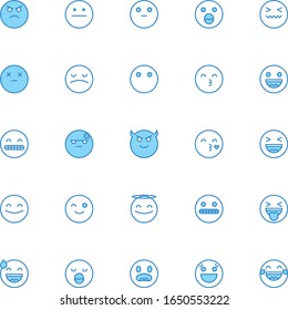 25 Emoji face Icons Bluetone 1