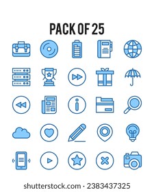 25 Essential icons Pack vector illustration.