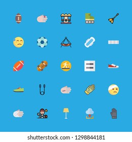 25 exercise icons with skipping rope and playground in this set