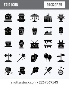 25 Fair Glyph icon pack. vector illustration.