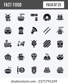 25 Fast Food Two Color icons pack. vector illustration.