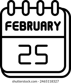 25 February Vector Line Icon Design
