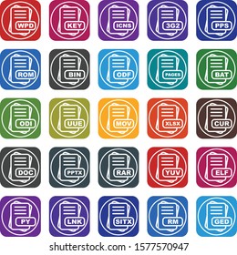  25 File Format Icons Sheet design
