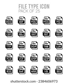 25 Dateityp. Icons Pack. Vektorgrafik.