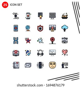 25 Filled line Flat Color concept for Websites Mobile and Apps junk; hardware; home wifi; technology; school Editable Vector Design Elements