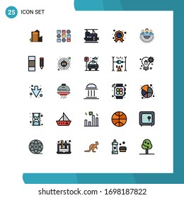 25 Filled line Flat Color concept for Websites Mobile and Apps group; education; pattren system; champion; achievement Editable Vector Design Elements