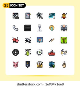 25 Filled line Flat Color concept for Websites Mobile and Apps islam; arabian; gear under magnifier; chat; dialogue Editable Vector Design Elements