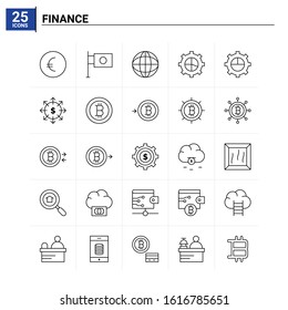 25 Finance icon set. vector background