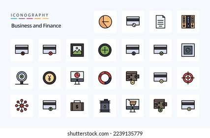 25 Finance Line Filled Style icon pack