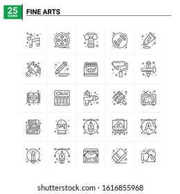 25 Fine Arts icon set. vector background