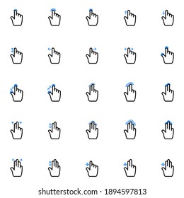 25 finger gesture icon set for multipurpose