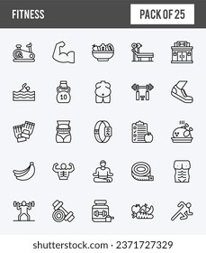 25 Fitness Lineal Expanded icons pack. vector illustration.