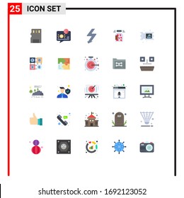25 Flat Color concept for Websites Mobile and Apps ticket; heart; payment; cookies; jar Editable Vector Design Elements