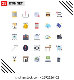 25 Flat Color concept for Websites Mobile and Apps route; video; chat; player; page Editable Vector Design Elements