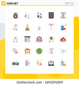 25 concepto de color plano para los sitios web móviles y puertas de entrada de aplicaciones; puerta; amor; puerta; signar Elementos de diseño de vectores editables