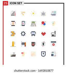 25 Concepto de color plano para las empresas Websites Mobile y Apps; grupo; islam; equipo; elementos de diseño de vectores editables de rendimiento