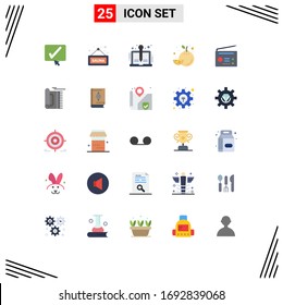 25 Flat Color concept for Websites Mobile and Apps gadgets; lemon; content; fruit; writer Editable Vector Design Elements
