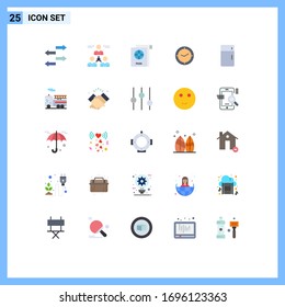25 Flat Color concept for Websites Mobile and Apps furniture; appliances; document; clock; time Editable Vector Design Elements