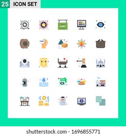25 concepto de color plano para los sitios web móviles y aplicaciones Internet; portátil; gráfico; navegador; materiales de diseño de vectores editables de razas