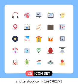 25 Flat Color concept for Websites Mobile and Apps boosting; boosting; computer; screen; monitor Editable Vector Design Elements