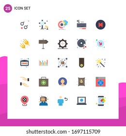 25 Flat Color concept for Websites Mobile and Apps hardware; key; studio lightning; services; analysis Editable Vector Design Elements