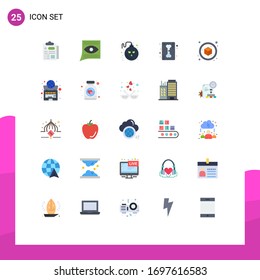 25 Flat Color concept for Websites Mobile and Apps cube; skeletonxC ray; bomb; ray; bone Editable Vector Design Elements