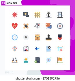 25 Flat Color concept for Websites Mobile and Apps network; piston; autumn; garage; millet Editable Vector Design Elements