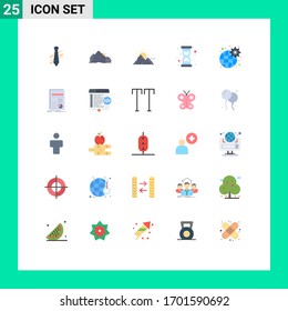 25 concepto de color plano para websites Mobile y Apps watch; vidrio; montaña; sol; elementos de diseño de vectores editables por naturaleza