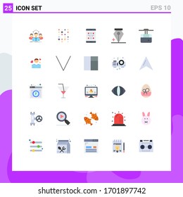 25 Flat Color concept for Websites Mobile and Apps cable; anchor; scince; add; qr Editable Vector Design Elements