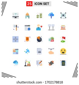 25 Flat Color concept for Websites Mobile and Apps connection; base; palm; find; computing Editable Vector Design Elements