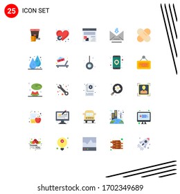 25 Flat Color concept for Websites Mobile and Apps retrieve; email; like; download; page Editable Vector Design Elements