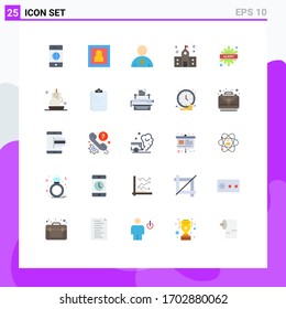 25 Flat Color concept for Websites Mobile and Apps warning; school; check; preparatory; college Editable Vector Design Elements