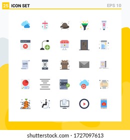 25 Flat Color concept for Websites Mobile and Apps foam; cosmetic; fashion; beauty; funnel Editable Vector Design Elements