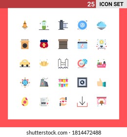 25 Flaches Farbkonzept für Websites Mobile und Apps-E-Mail; at; Kernfusion; Anschrift; Multimedia-Editierbare Vektordesign-Elemente