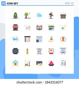 25 Flat Color concept for Websites Mobile and Apps sauna; street; rain; sign; direction Editable Vector Design Elements