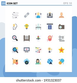 25 Flat Color concept for Websites Mobile and Apps strategy; fort; celebrity; tower; winner Editable Vector Design Elements