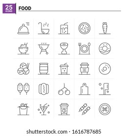 25 Food icon set. vector background