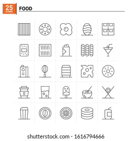 25 Food icon set. vector background