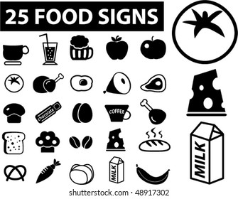 25 food signs. vector