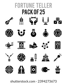 25 Fortune Teller. icons Pack. vector illustration.