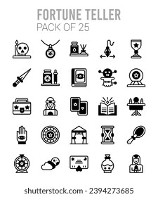 25 Fortune Teller. icons Pack. vector illustration.