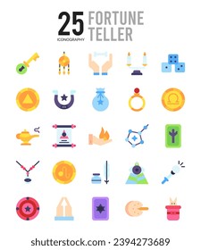 25 Fortune Teller. icons Pack. vector illustration.