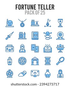 25 Fortune Teller. icons Pack. vector illustration.