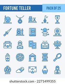 25 Fortune Teller. Two Color icons Pack. vector illustration.