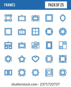 25 Frames Two Color icons pack. vector illustration.