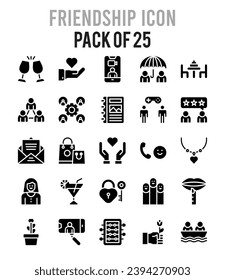 25 Friendship. icons Pack. vector illustration.